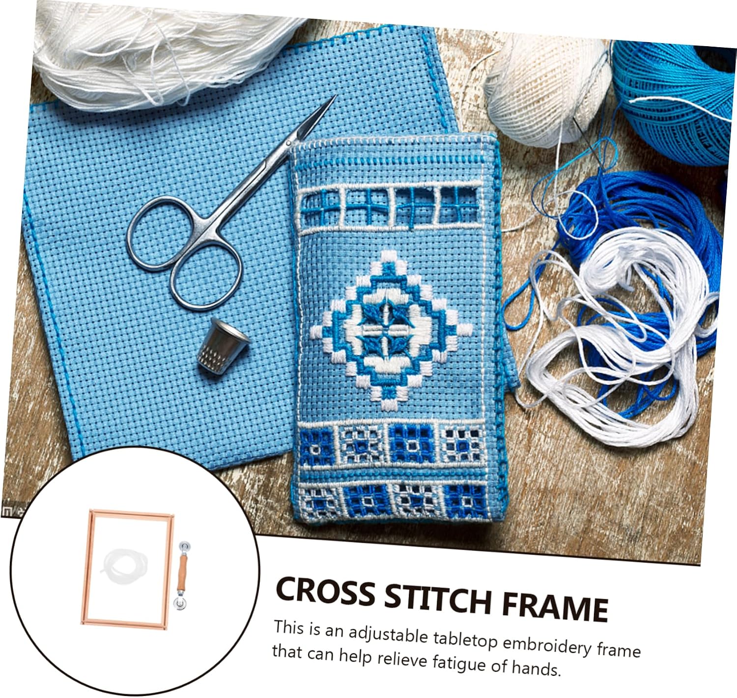 MUELODSIC Crochet Scroll Frame Quilting Embroidery Stand Easy Assembly Needlework Supplies High-end Wood Material