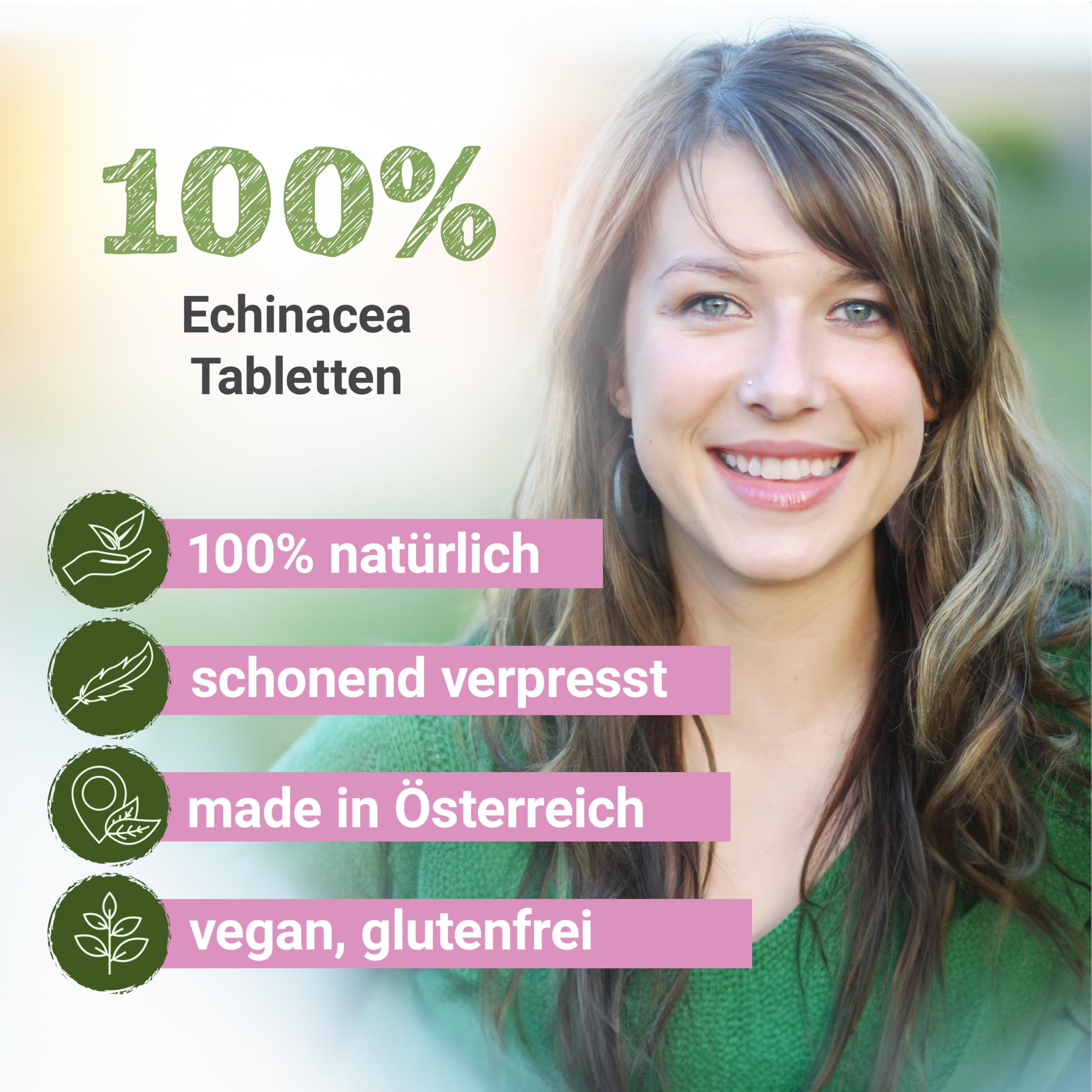 Echinacea Tabletten 360 mg | 115 Tabletten Purpur-Sonnenhut-Kraut | Qualität aus Österreich | Tabletten statt Kapseln | Sonnenhut, Roter Sonnenhut, Igelkopf
