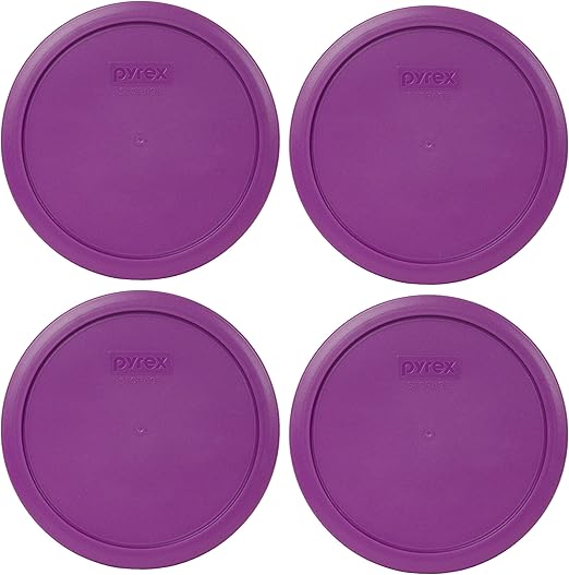 Pyrex 7402-PC 6/7-Cup Thistle Purple Food Storage Replacement Lid (4-Pack) - Made in USA