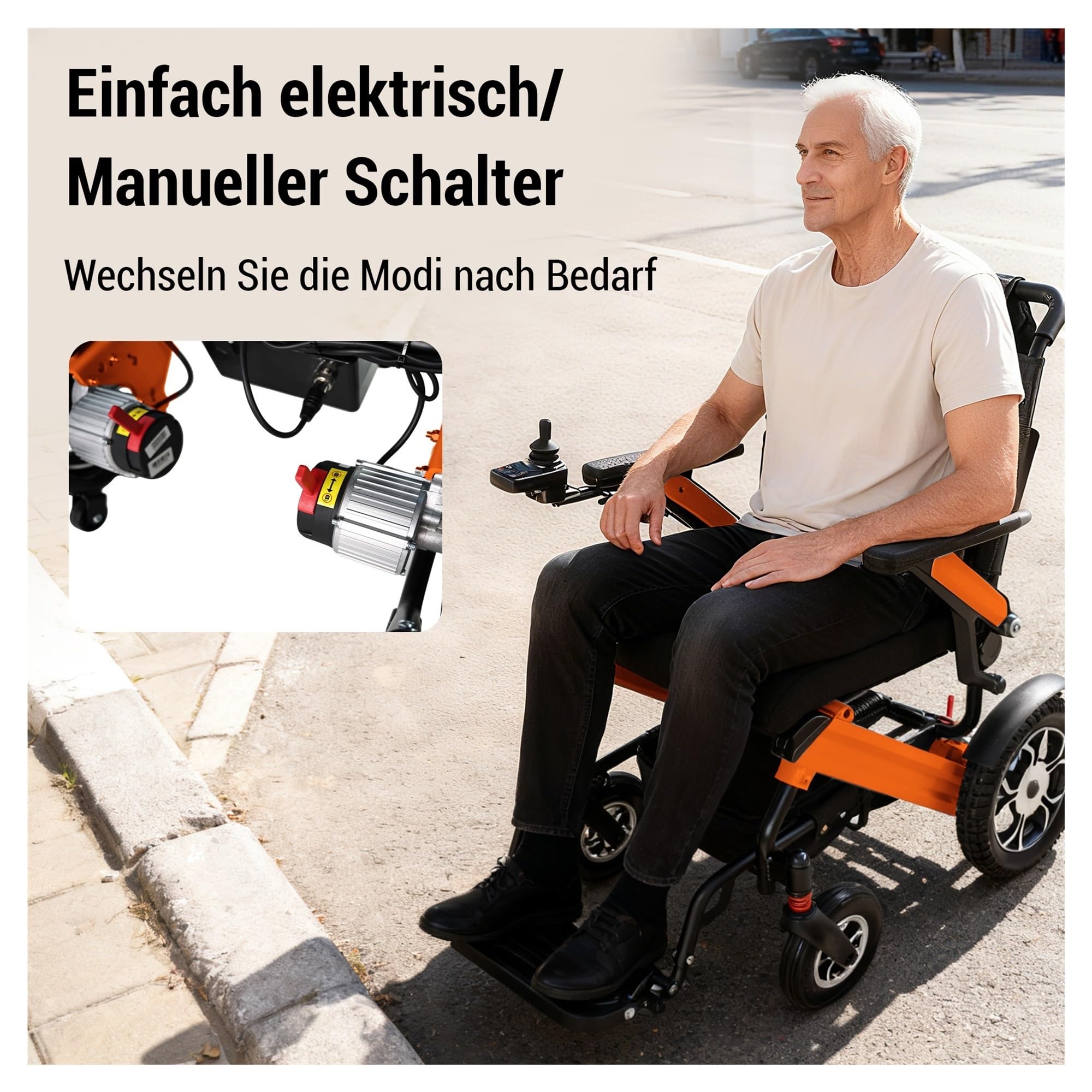 Silla De Ruedas Eléctrica Plegable, 48 Km Hasta 150KG, Motor 500W, Con Batería Litio Extraíble 13Ah Movilidad Cómoda Fluida