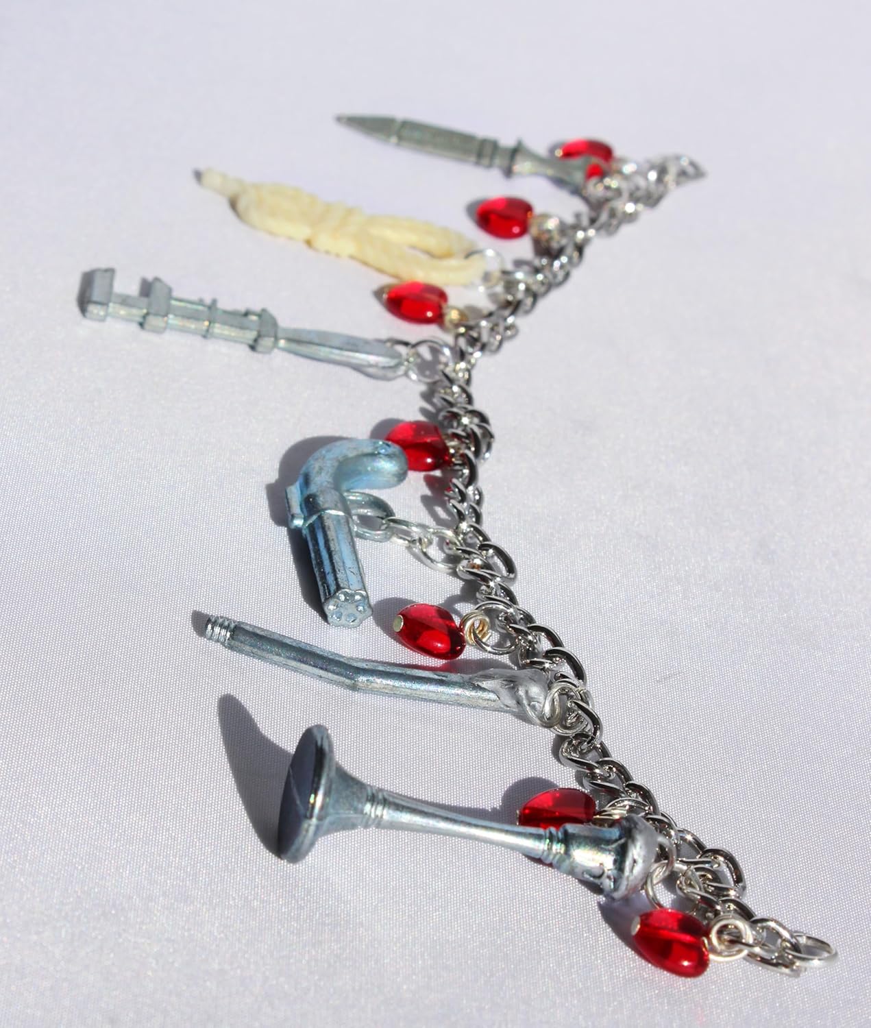 Clue Token Charm Bracelet with Heart-Shaped Beads