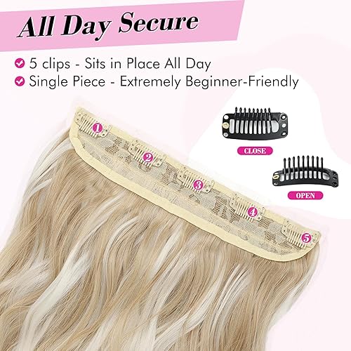 Miniatura 3 de REECHO Extensiones de cabello sintético rizado de 20 pulgadas, 1 paquete de 34 de cabeza completa, extensiones de cabello sintético para mujer, 5