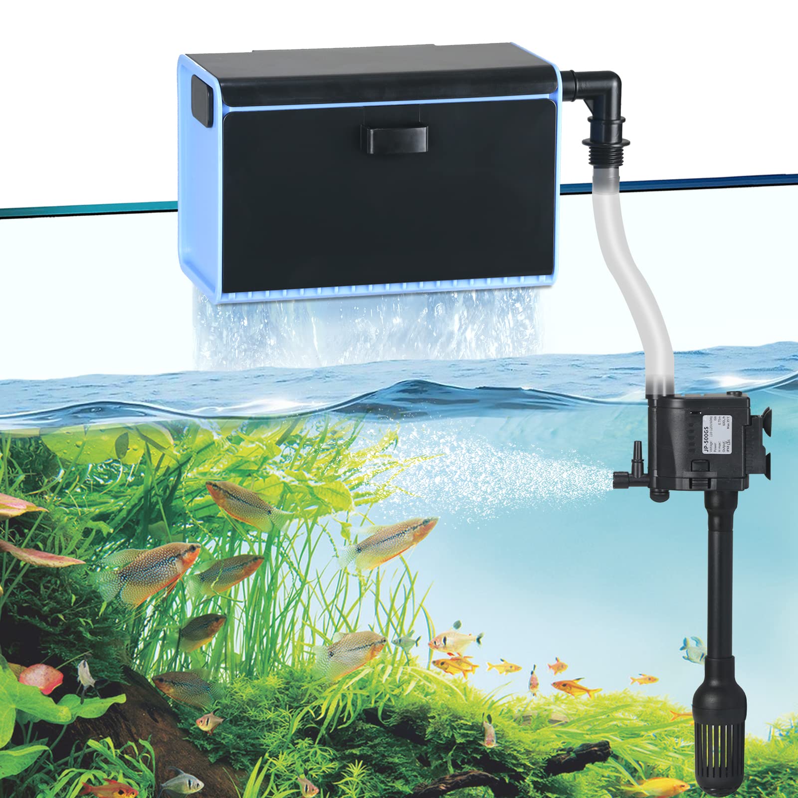 Pump Works*****TARARIUM 4 in 1 Aquarium Internal Hang on Fish Tank Power Filter with Air Pump