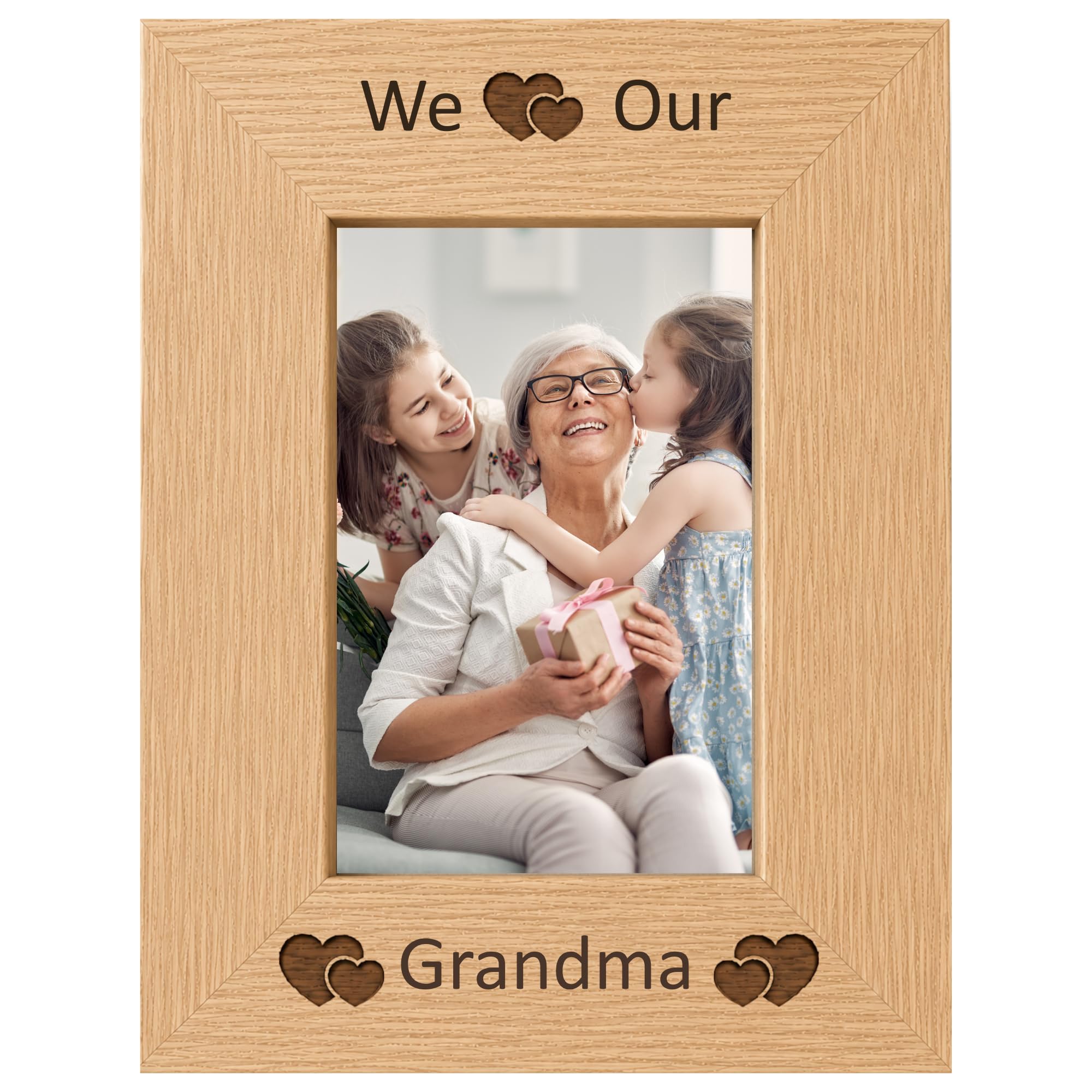 We Love Our Grandma 6x4 Oak Effect Photo Picture Frame Keepsake Gift