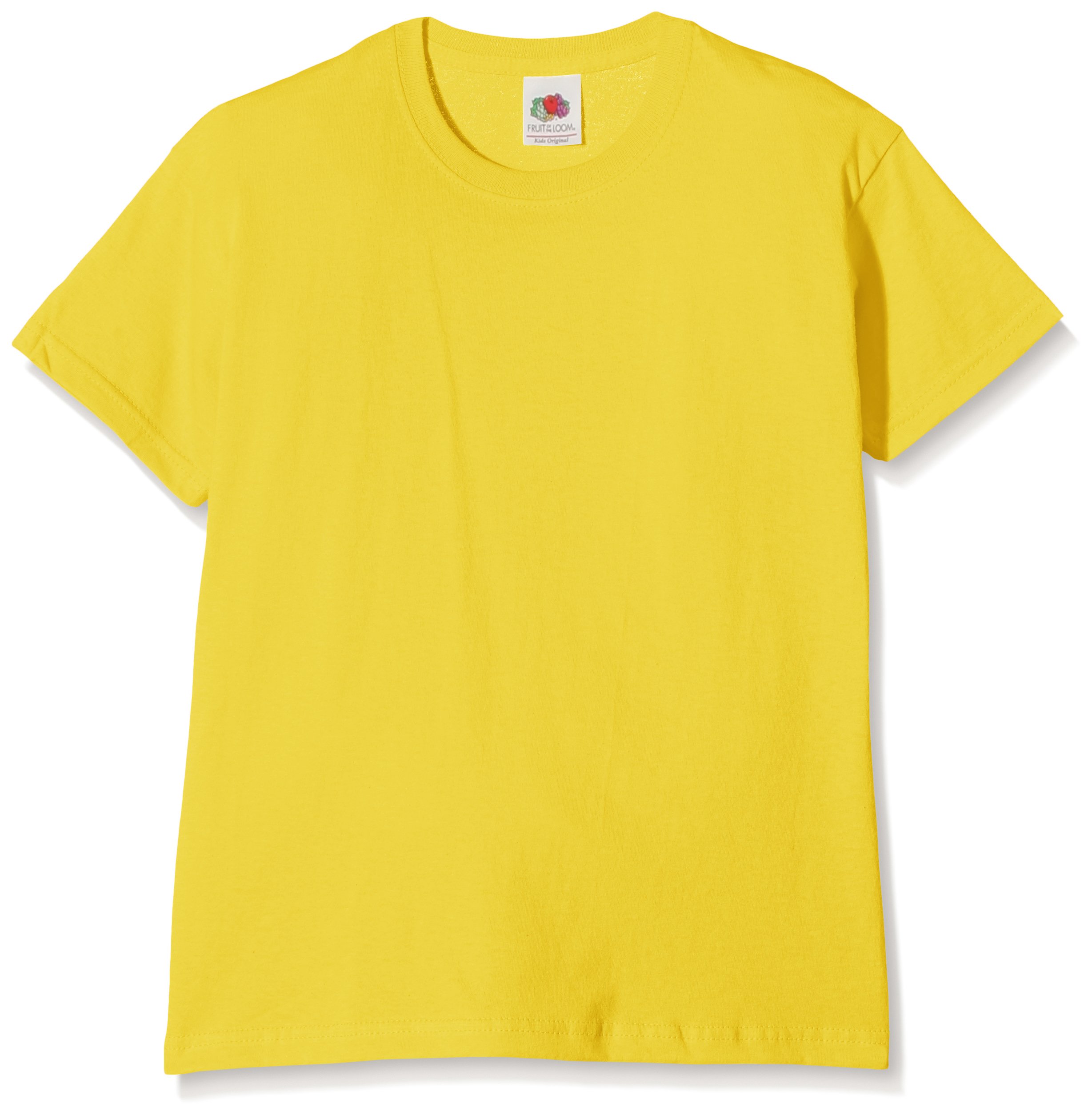 Fruit of the Loom Unisex Kids Original Crew Neck Short Sleeve T-Shirt, Yellow (gelb), 12-13 Years (Manufacturer Size: 152)