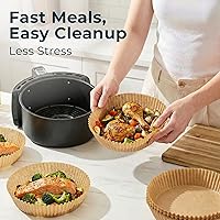 Vista 7 de Cathy Yoder's - Forros redondos para freidora de aire, 125 forros para freidora de aire de 6.3 pulgadas, desechables redondos, 2-5 cuartos de galón