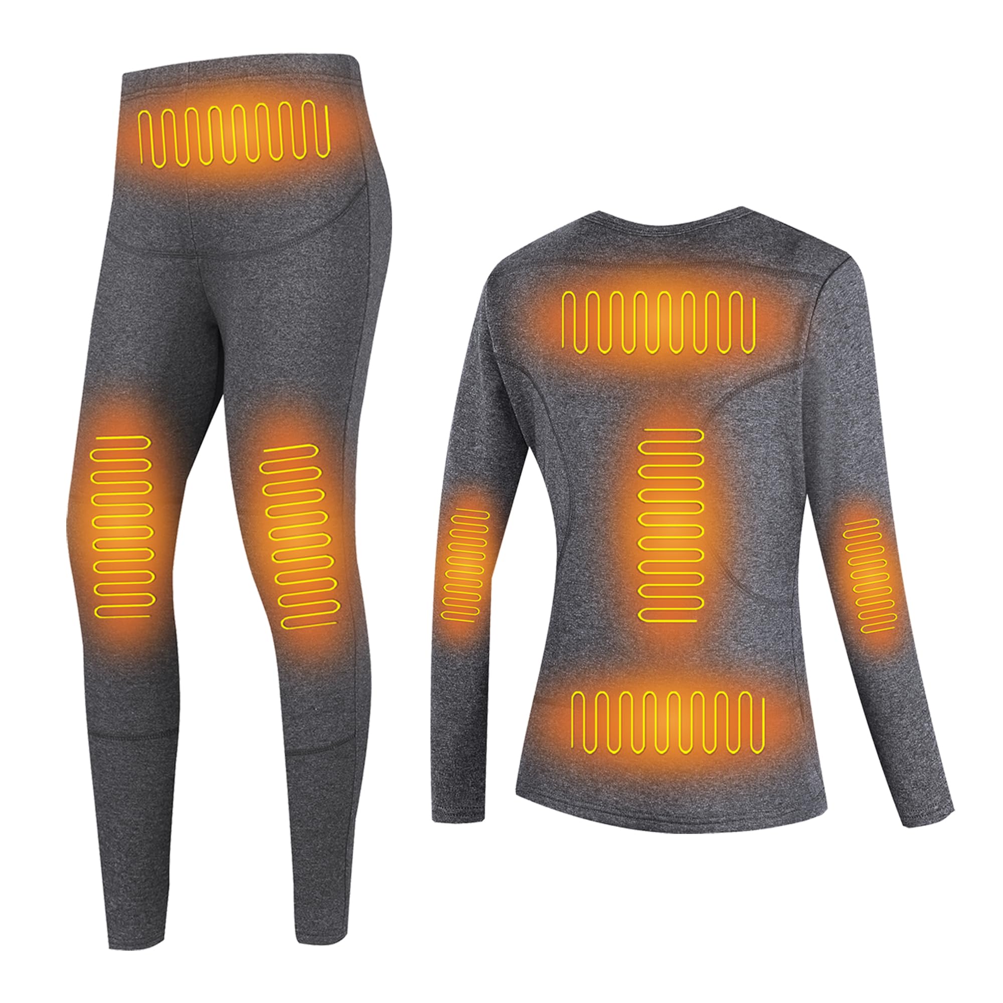 Conjunto de Ropa Interior térmica eléctrica para Mujer, Camiseta y pantalón térmicos con calefacción de 8 Zonas para Trabajo al Aire Libre.