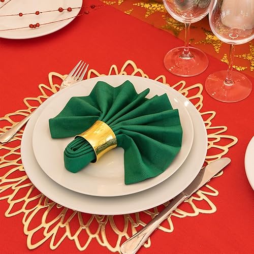 Miniatura 4 de CHENGU 6 manteles individuales redondos de vinilo prensado metálico, 6 piezas, incluye manteles individuales y posavasos, antideslizantes,