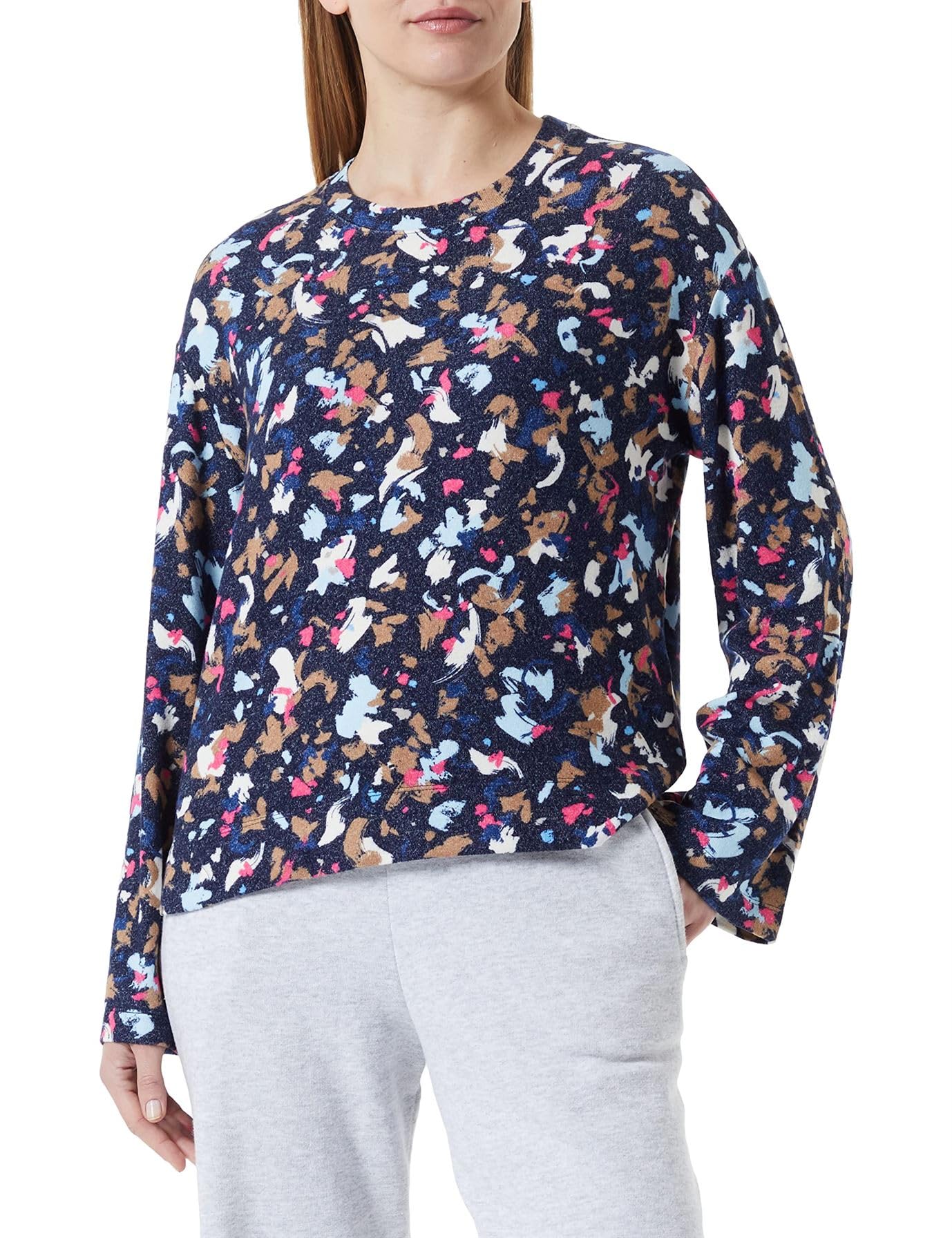 s.Oliver Women's Long-Sleeved T-Shirts, Blue|Multicoloured 59a0, 10
