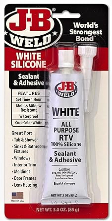J-B Weld 31312 White All-Purpose RTV Silicone Sealant and Adhesive - 3 oz.