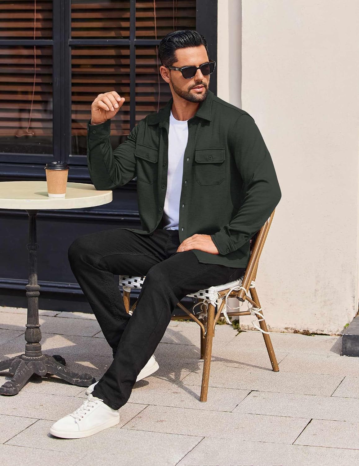 COOFANDY Mens Long Sleeve Shirts Casual Button Down Shirt Wrinkle Free Dress Shirt with Pocket - Image 3