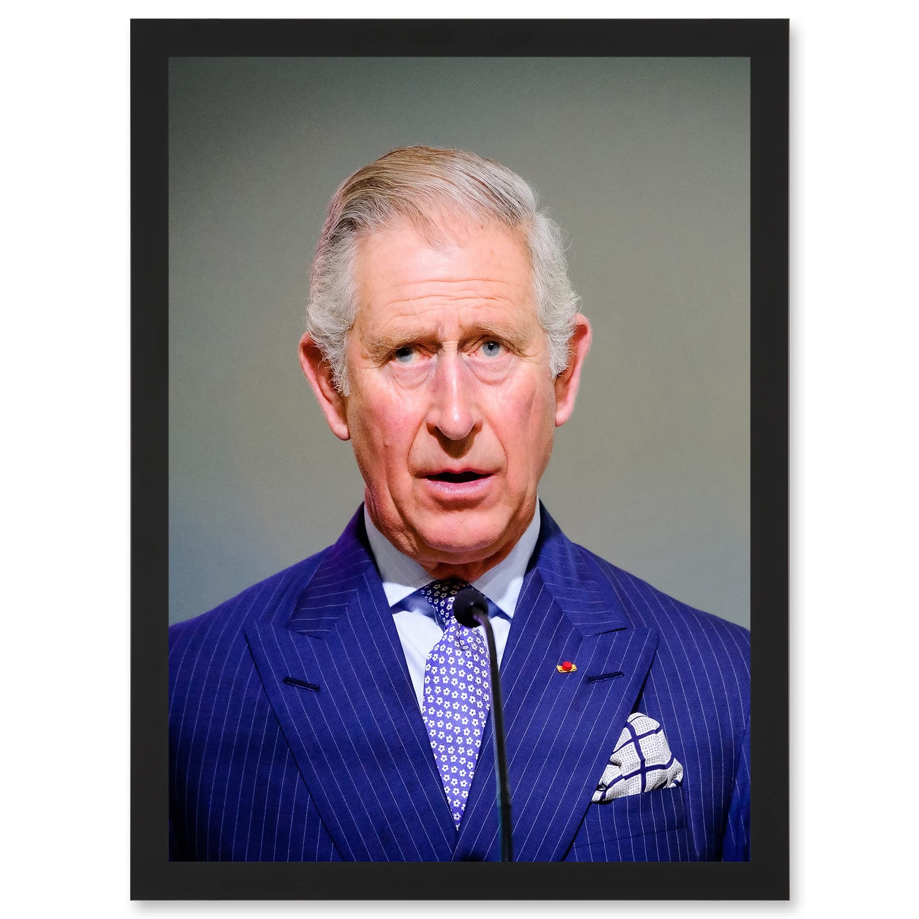 King Charles III Speech Photo Artwork - Framed Wall Art Print A4 - Artery8