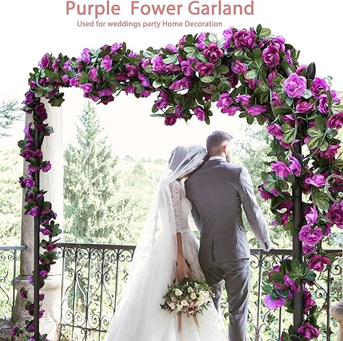 Miniatura 3 de 4 flores artificiales de vid de 33 pies, flores artificiales colgantes, hiedra rosa, hogar, hotel, boda, fiesta, jardín, decoración de arreglos de