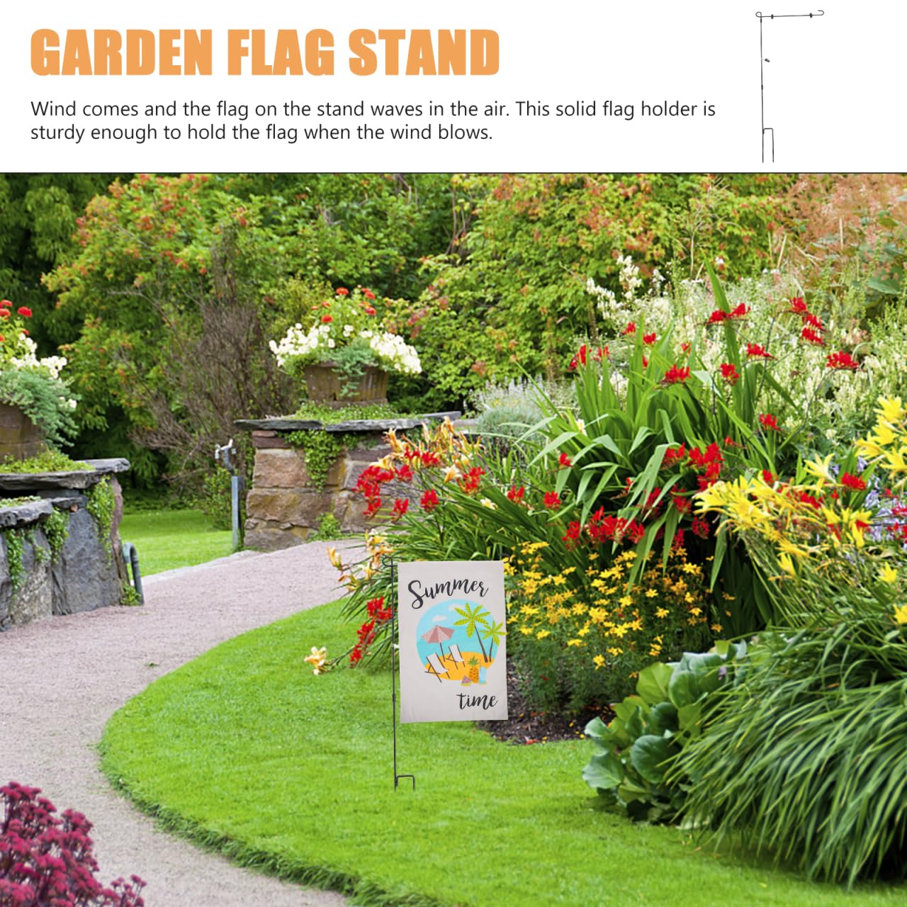 Cabilock 2pezzi Supporto Per Bandiera Da Giardino in Ferro Asta Per Bandiera Resistente Alle Intemperie Facile Da Montare Nel Terreno