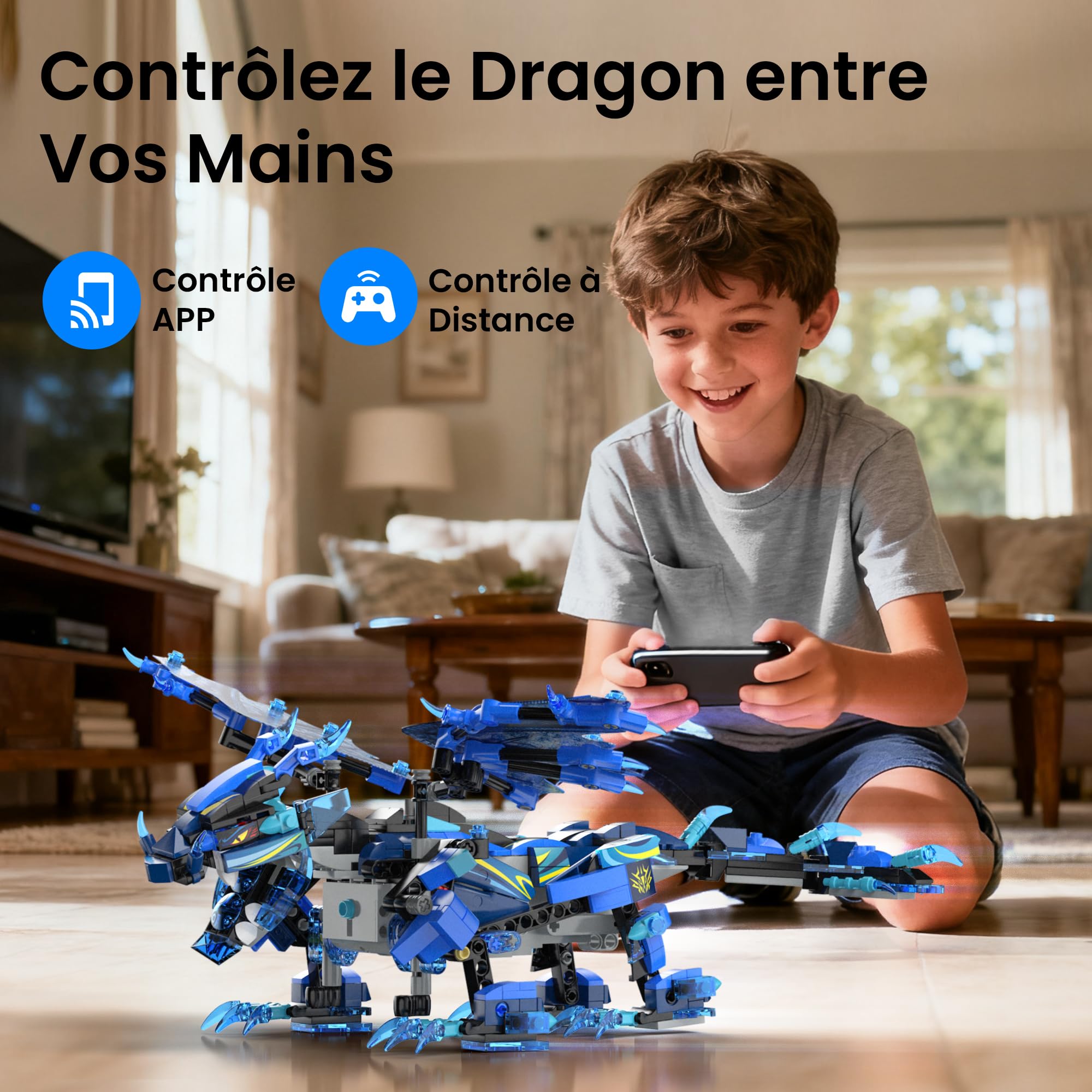 Sillbird Dragon Robot Jouets de Construction avec Télécommande STEM pour Garçons 8-14 Ans 3 en 1 590 Pièces