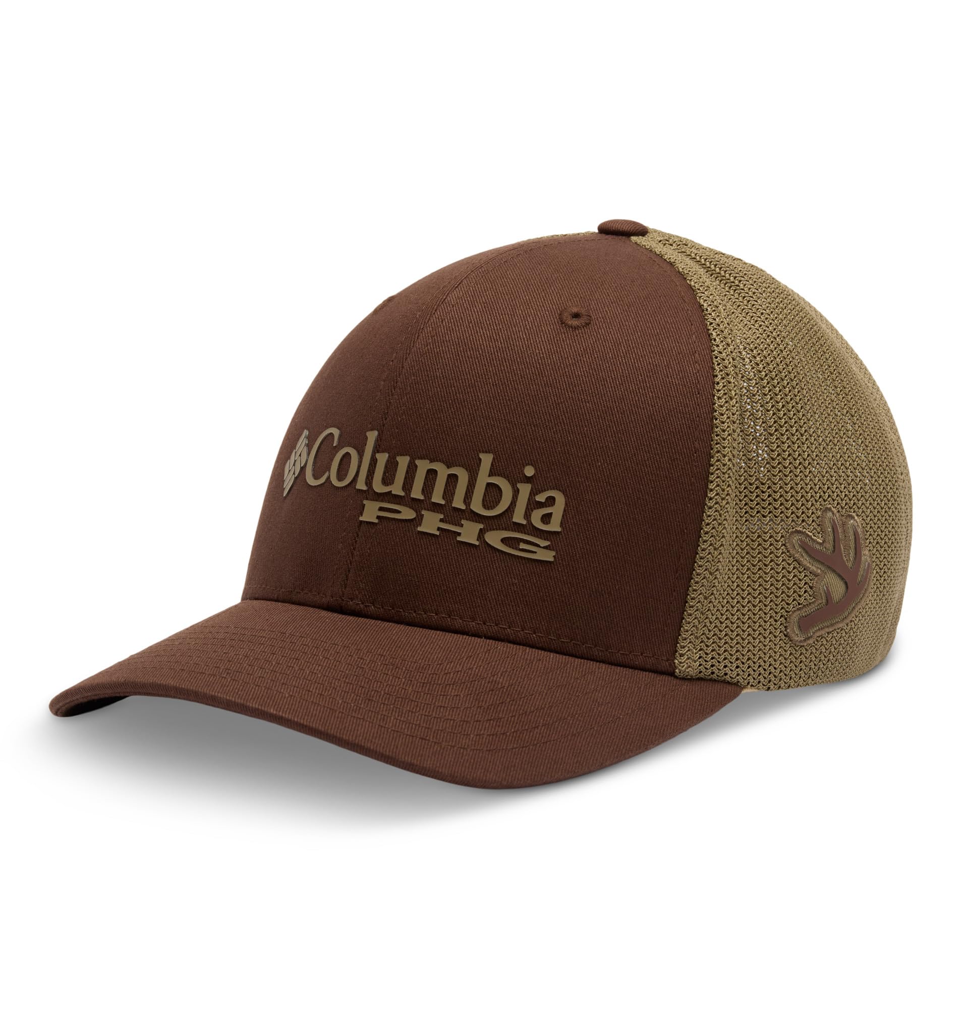 Columbia Unisex-Adult PHG Logo Mesh Ball Cap, Tobacco/Antler Logo, L