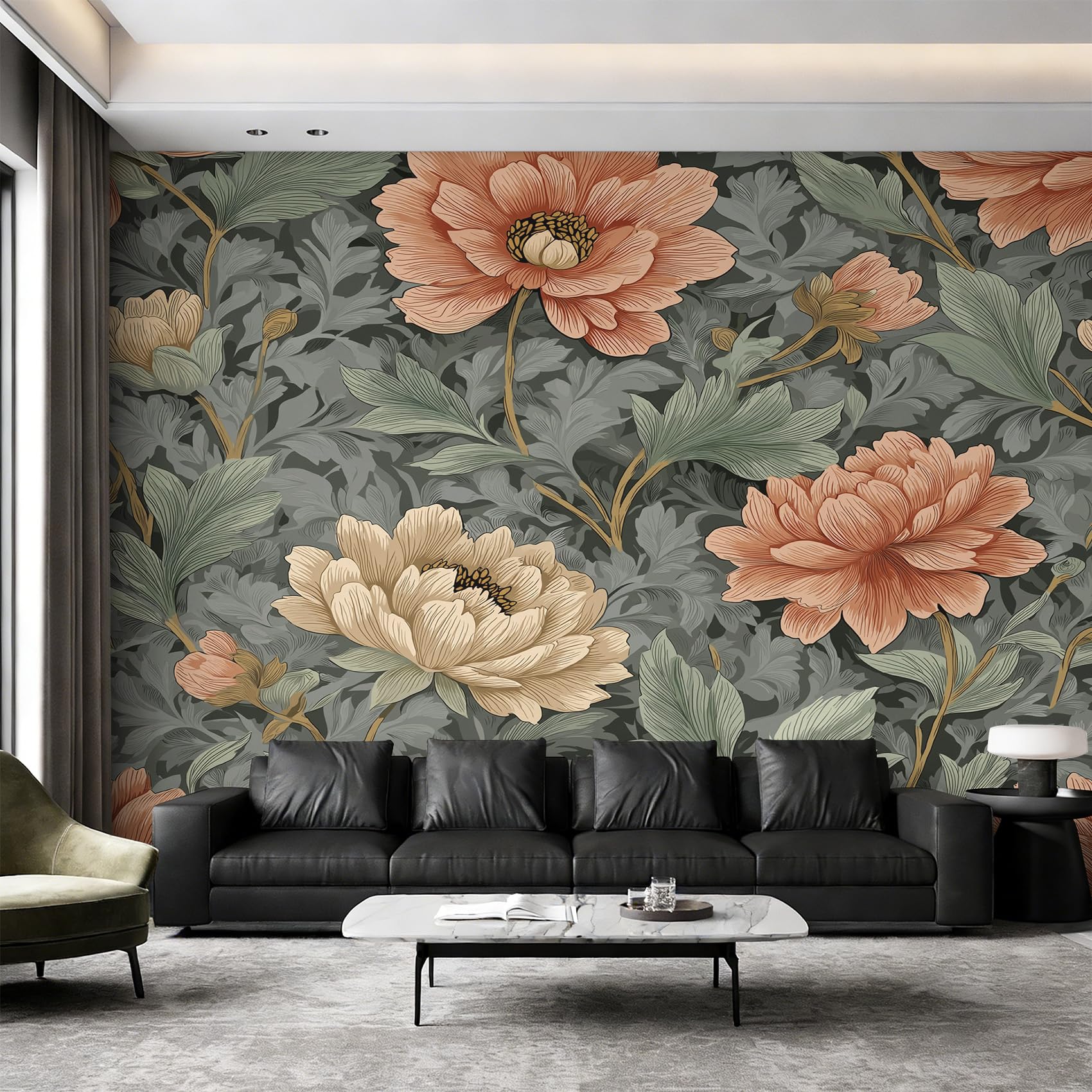 Papier Peint Pivoine : Rénovez facilement vos murs avec l'intissé floral 416x254