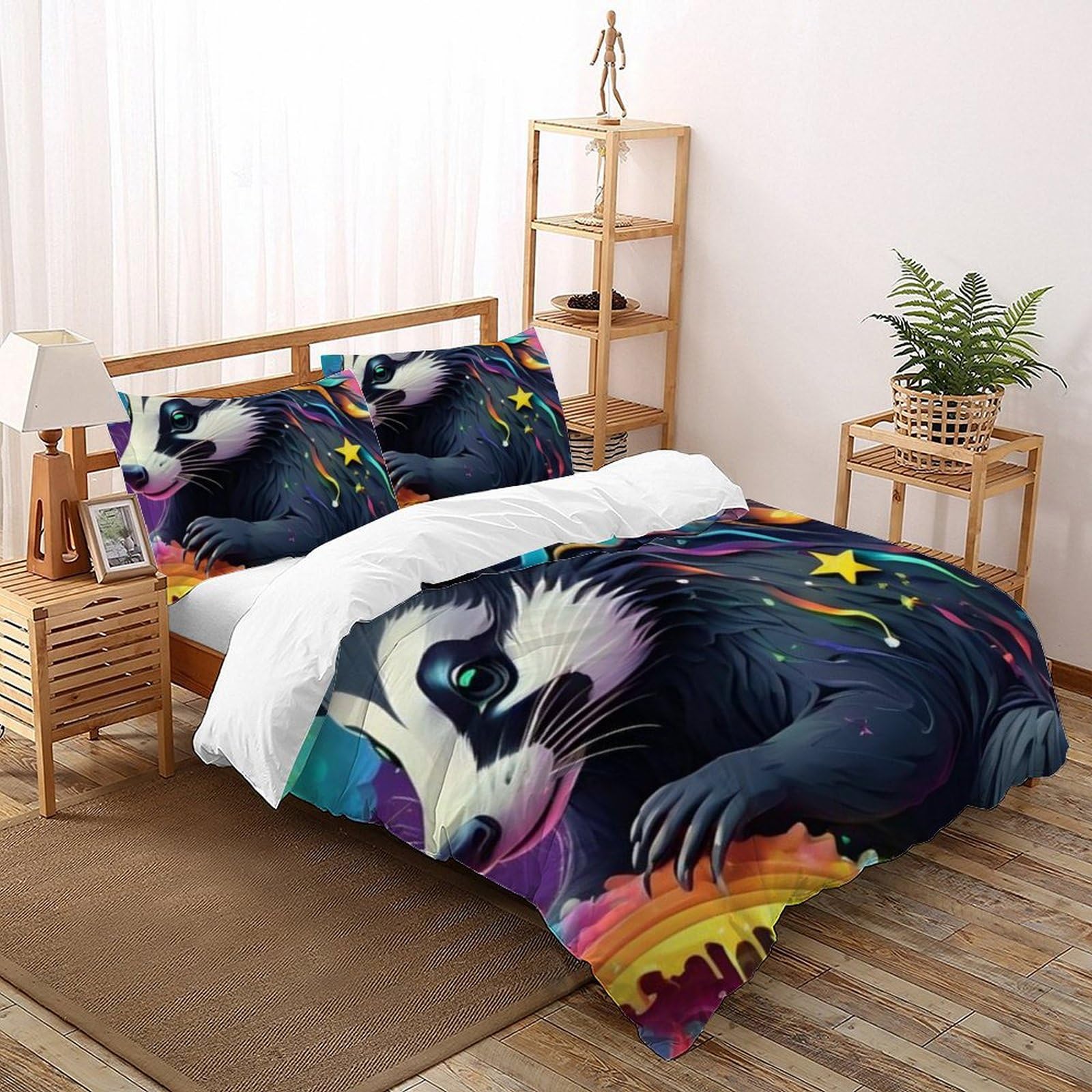 Housse de couette dinosaure 220x240 cm en microfibre imprimée 3D pour lit King