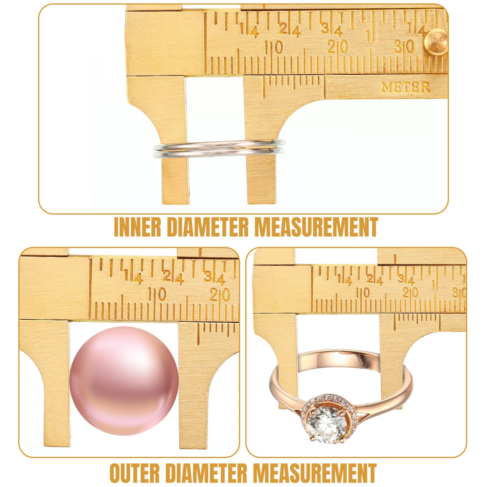 Brass Pocket Calipers - Precision Measuring Tool -3