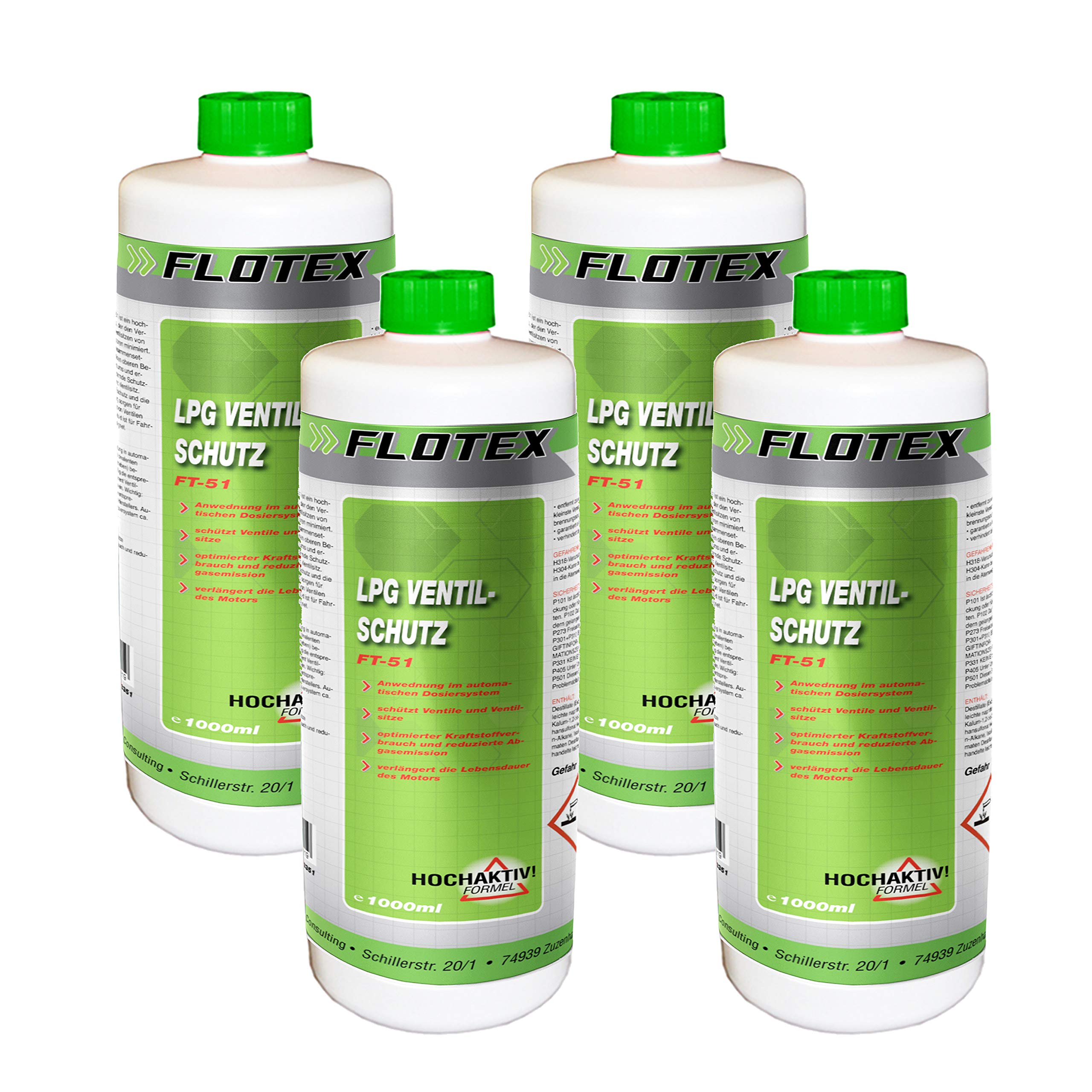 LPG Permanent Ventilschutz 4x1 L – Autogas Ventilschutz Additiv | LPG-Additiv für Autogas-Motoren – bewahrt Ventile und Ventilsitze vor Verschleiß und beseitigt Ablagerungen im Betrieb