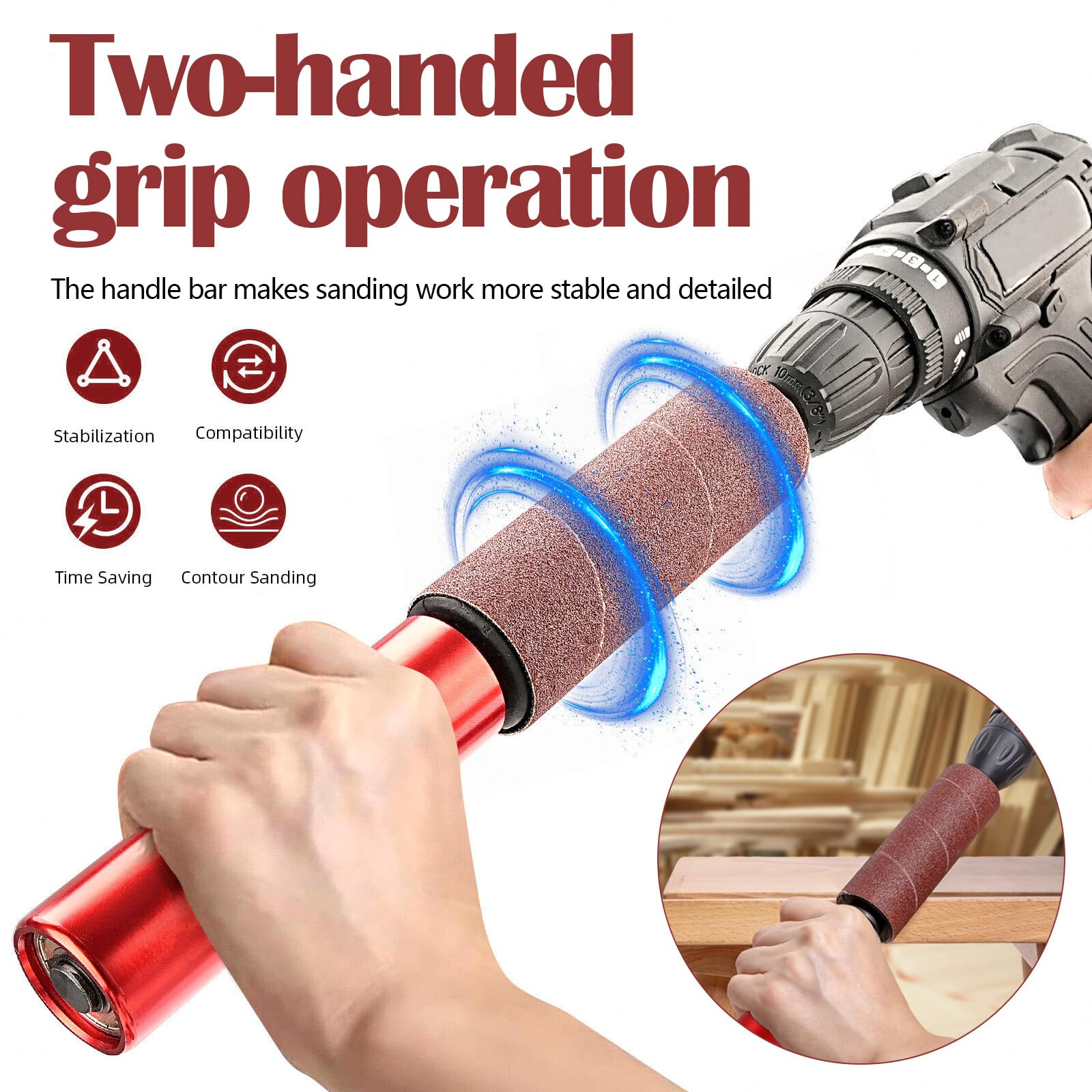 Juego De Tambor De Lijado De Goma, 14PCS Mandril De Lijado De 1,5 Adaptador De Lijadora De Husillo Manguitos De Lijado Rodillos De Lijado Accesorios Juego De Tambor De Lijado De Mano Para Taladros