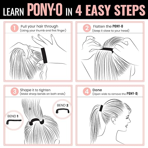 Miniatura 6 de PONY-O XL para cabello rizado extra grueso, pesado o poofy  PONY-O revolucionario soporte alternativo para cola de caballo  paquete de 2 accesorios