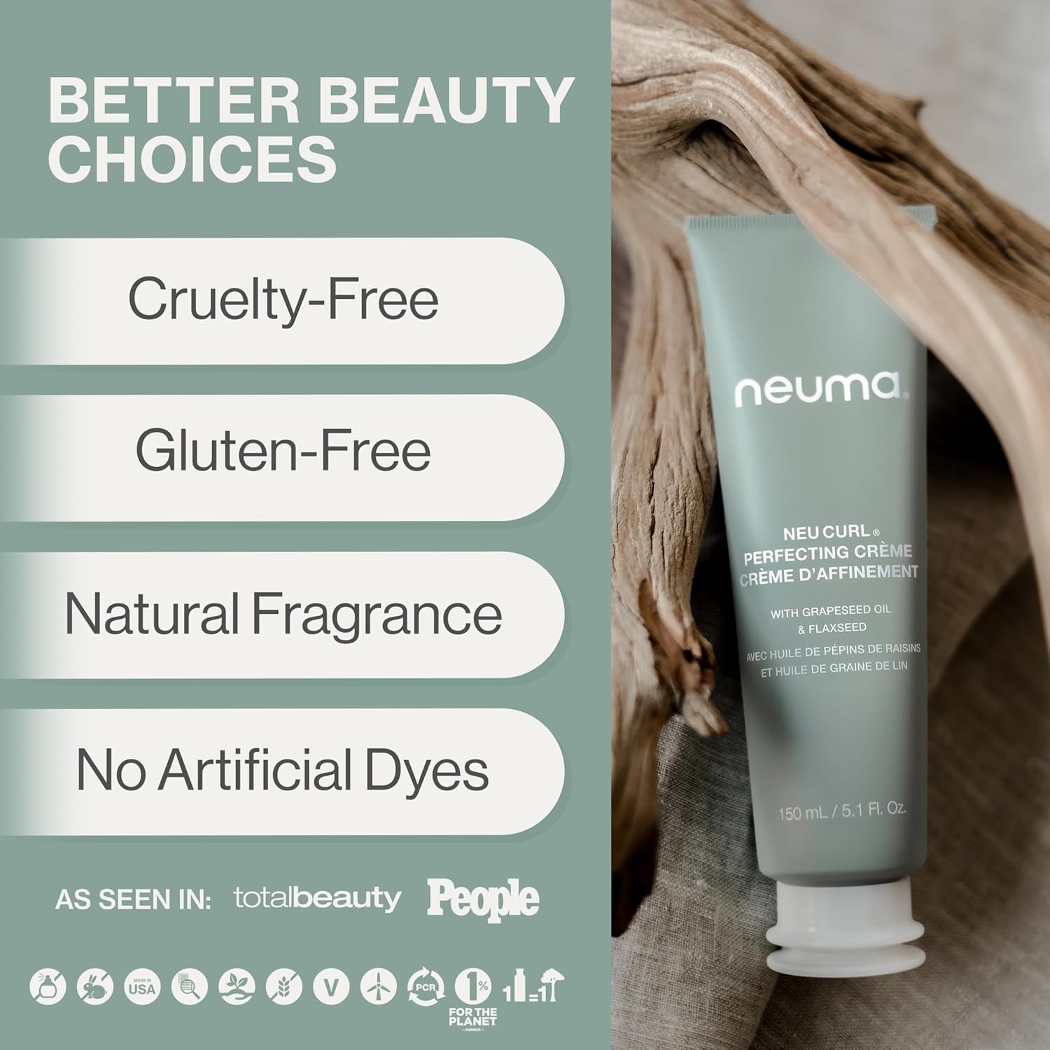 NEUMA Neu Curl Perfecting Creme 5.1 Fl. Oz. Curl Cream with Coconut Hibiscus Scent, Lightweight, Nourishing Curl Defining Cream, Curl Cream for Wavy Hair Anti Frizz Formula - Image 4