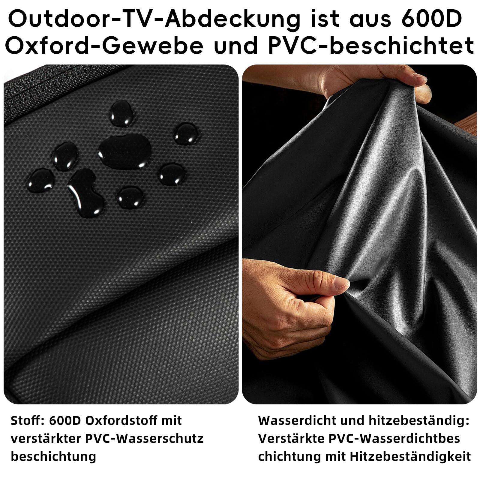 Funda para TV exterior de 55 – 58 pulgadas, protección contra el polvo de 600D Oxford PVC, revestimiento resistente, resistente al agua, resistente al polvo, protector de pantalla universal
