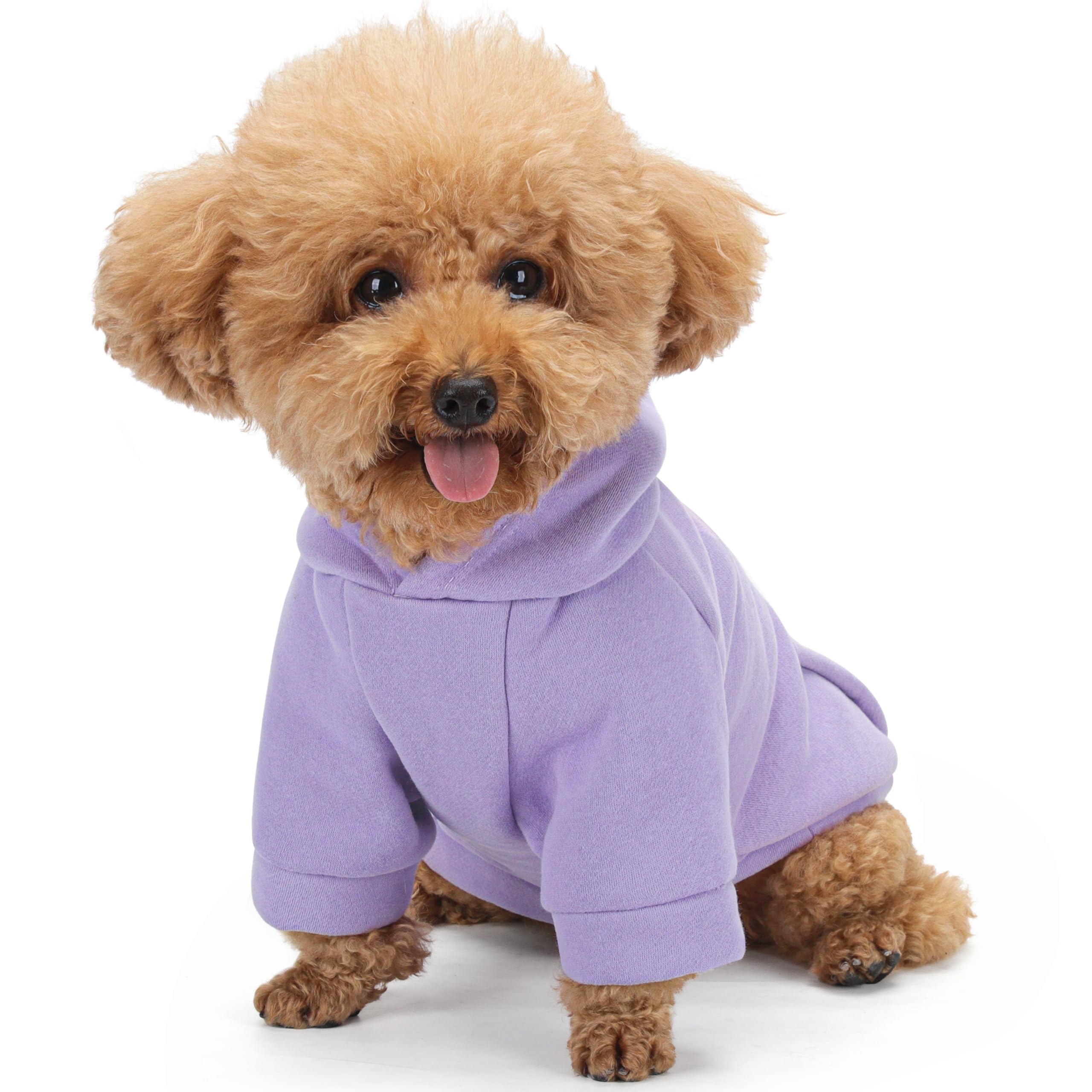 Winter Dog Hoodie with Pockets - Solid Color Polycotton Sweatshirt for Small, Medium, and Large Dogs - Soft, Warm, Cozy Pet Clothing for Cold Weather