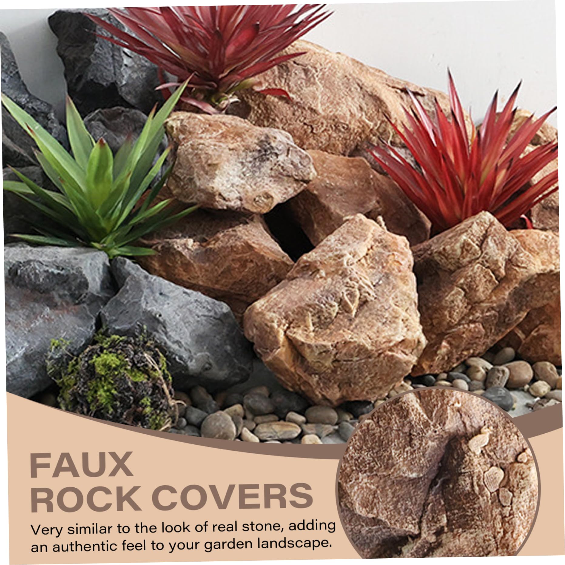 Fake Rock Arenisca paisajismo Rock Espuma Pura Rocas Artificiales Textura Natural Realista Roca Falsa versátiles versátiles de Roca Falsa para paisajismo Estilo de Cubierta de Bomba 2