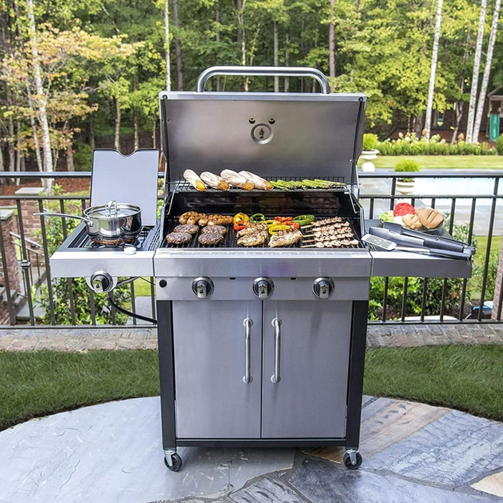 Charbroil Grillrost 43,2cm für Performance TRU Infrared 3 Brenner 450 Gasgrill, 3er Set Porzellan-Stahl Ersatzroste