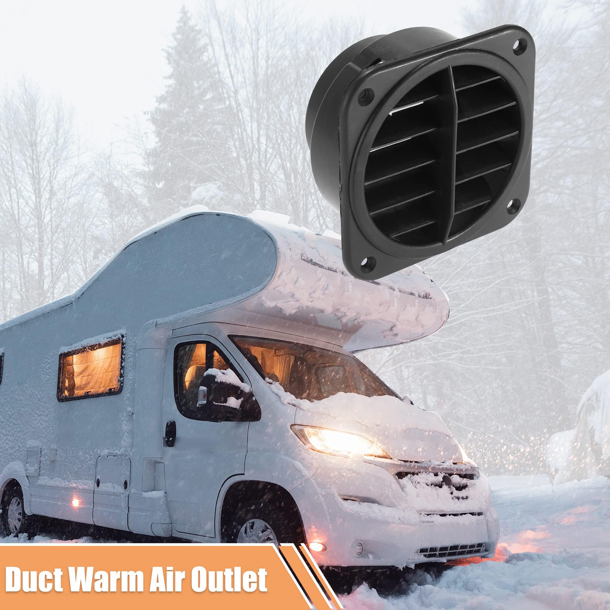 Aputoxz 2pcs Warm Air Vent Outlet 75mm Auto Car Heater Duct Hose Pipe Warm Air Vent Outlet 360 Degrees Rotatable Cars Parking Heater Air Conditioner Steering Plastic - Image 2