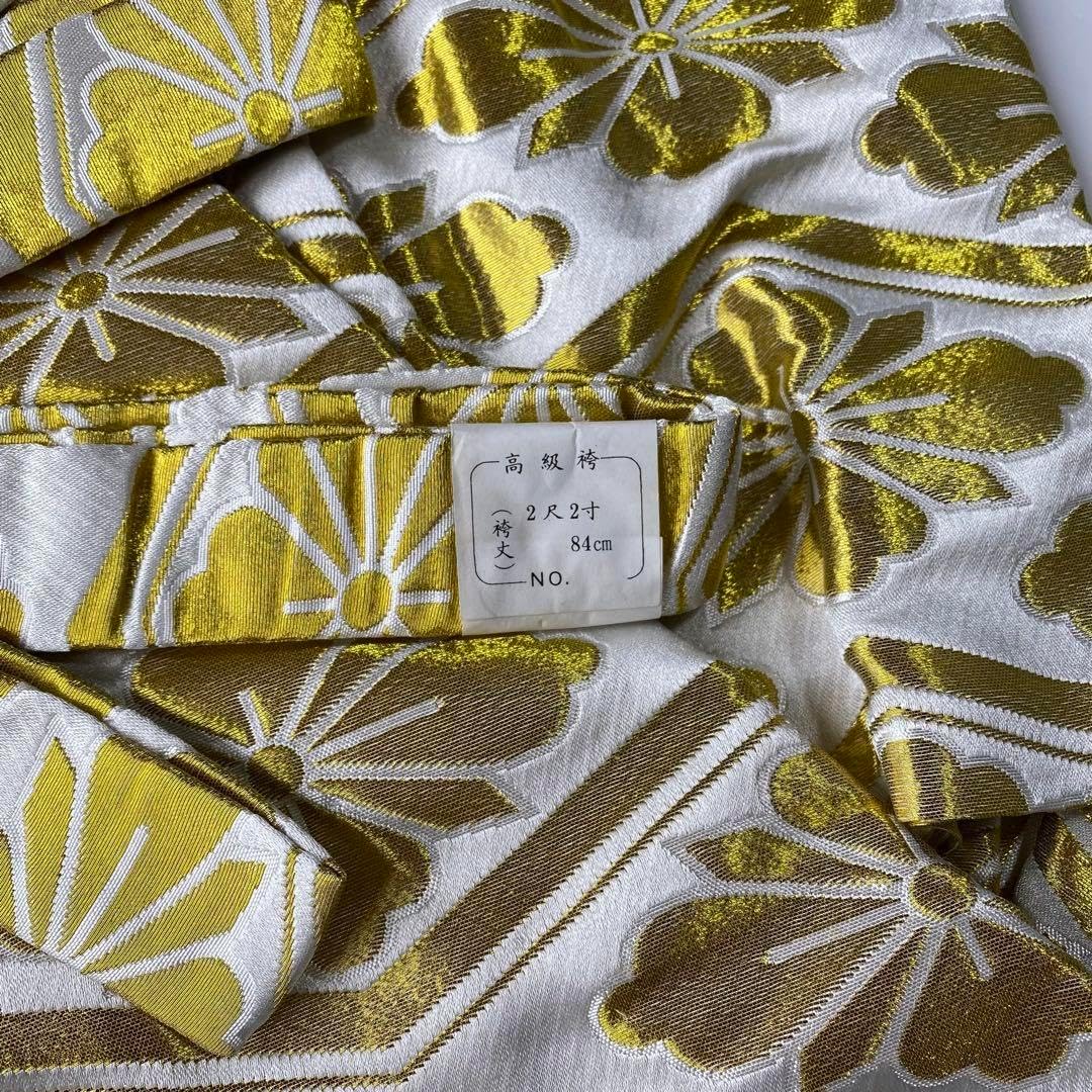 7-76)馬乗袴 2尺2寸 白 金 詩吟 舞踊 踊袴 7-