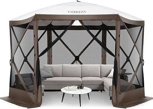 COBIZI Tienda de campaña con pantalla desplegable para camping, pantalla de 12 x 12 pulgadas con mosquitera, toldo con pantalla instantánea con