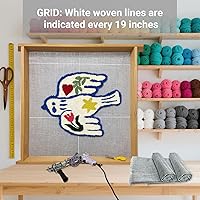 Vista 2 de Tela de Tufting Primaria Grande de 45" x 45" con Cuadrícula Blanca para Pistola de Tufting, Tela Gris de Respaldo de Alfombra Primaria, Tela Monks