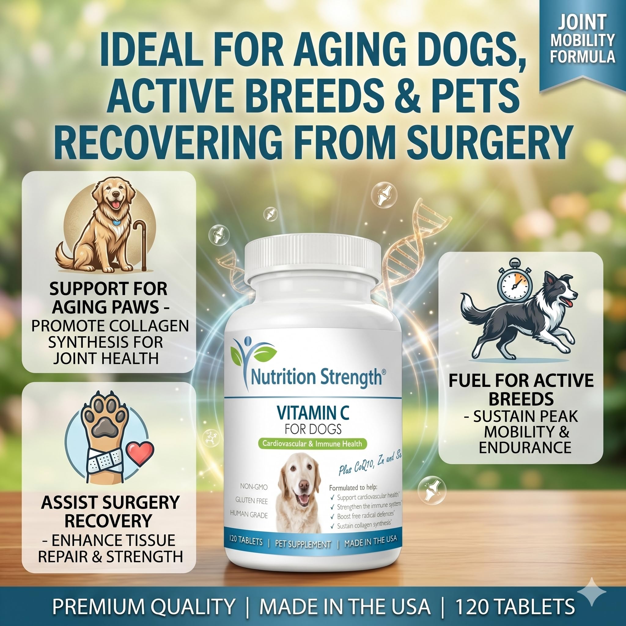 Vitamin C for Dogs to Support Cardiovascular Health, Help Strengthen the Immune System, Boost Free Radical Defenses and Sustain Collagen Synthesis, 120 Chewable Tablets — Amazon image 5