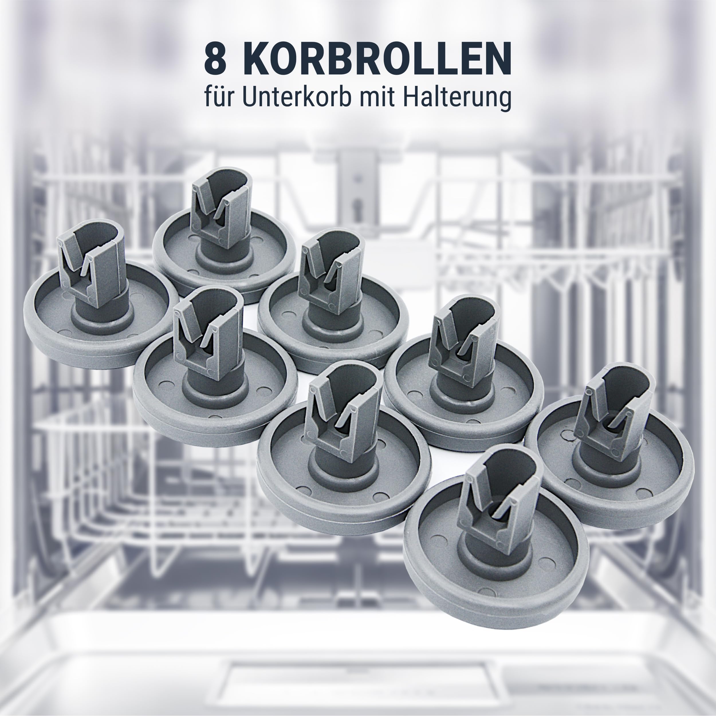 8-tlg. Geschirrspüler Rollen Set | Ersatz Für Favorit, Privileg, Zanussi