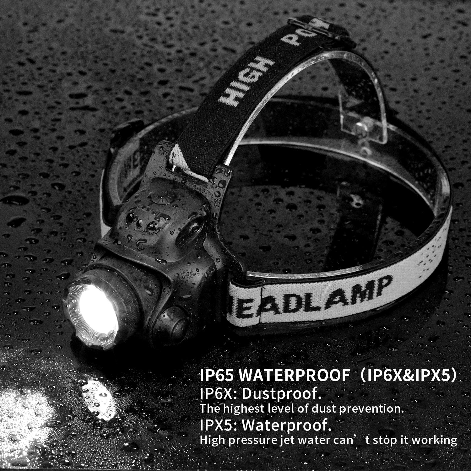 Lampade da Testa LED USB Ricaricabile EZfull Lampada Frontale Sensore Luce Frontale Zoomable Impermeabile con 4 Modalità Torcia da Testa per Campeggio, Corsa, Speleologia, Pesca, Ciclismo