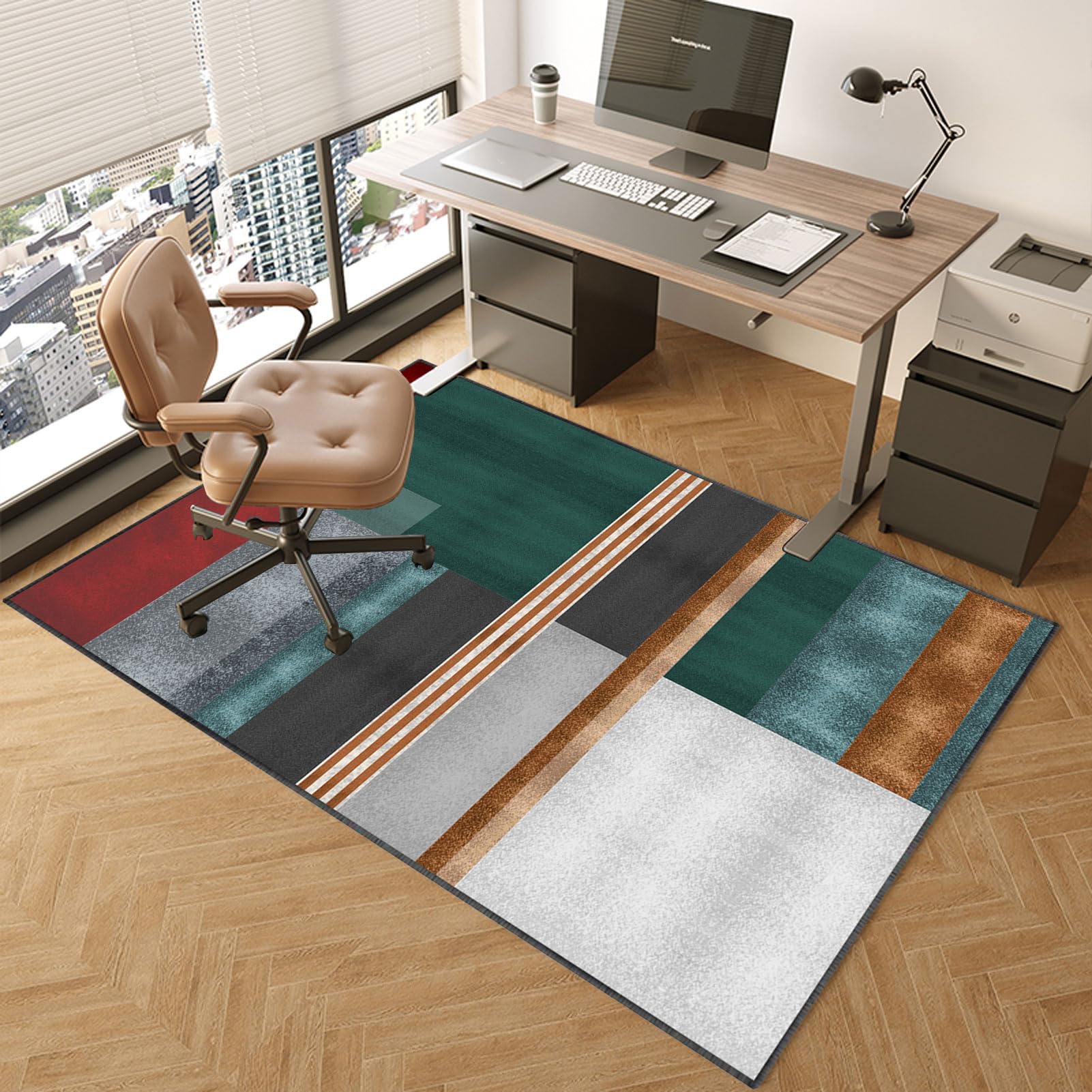 TOYOCC Office Computer Gaming Chair Mat For Carpeted Floor 120 x 140 cm | Desk Chair Mats Hardwood Floors | Multi-Purpose Protector Chair Carpet For Home Office | Chairmats Protects Floors Mat Rug