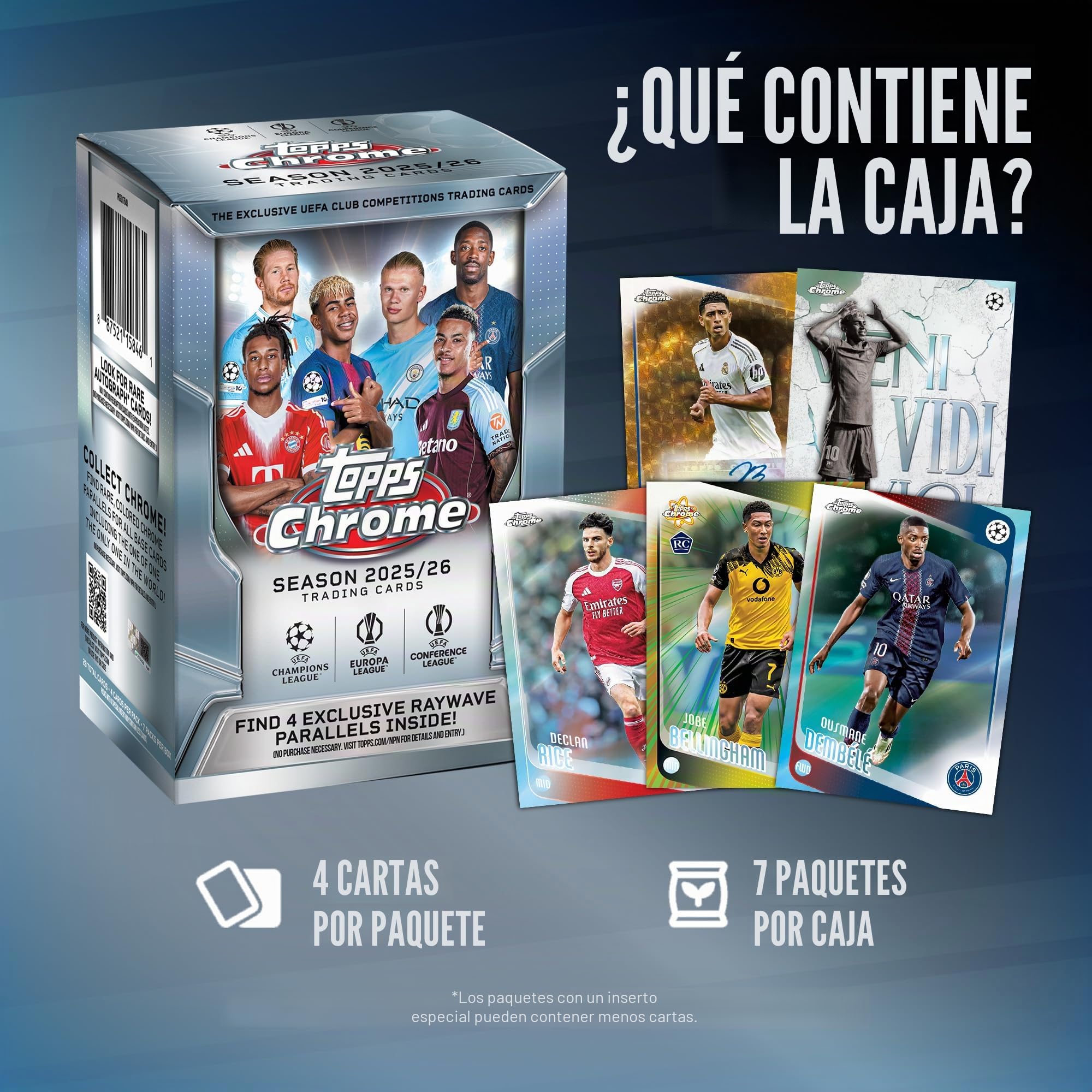 2025-26 Topps Chrome UEFA Club Competitions Soccer - Sellado de fábrica - Caja de valor