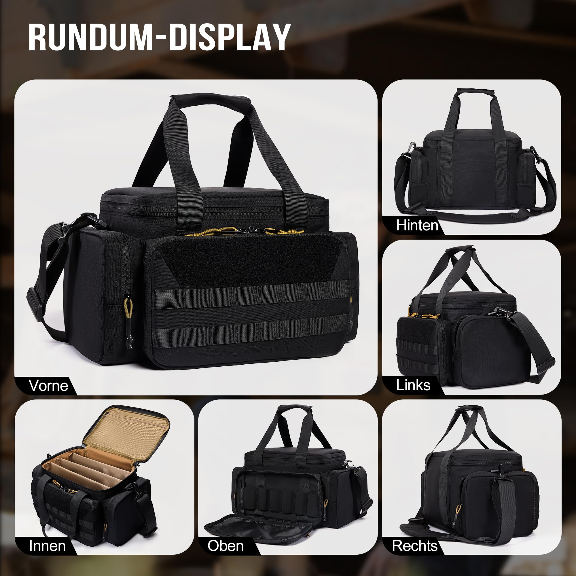 Range Bag Torba na strzelnicę, torba policyjna, torba na broń taktyczną na polowanie, strzelnicę, wędkarstwo, turystykę, outdoor
