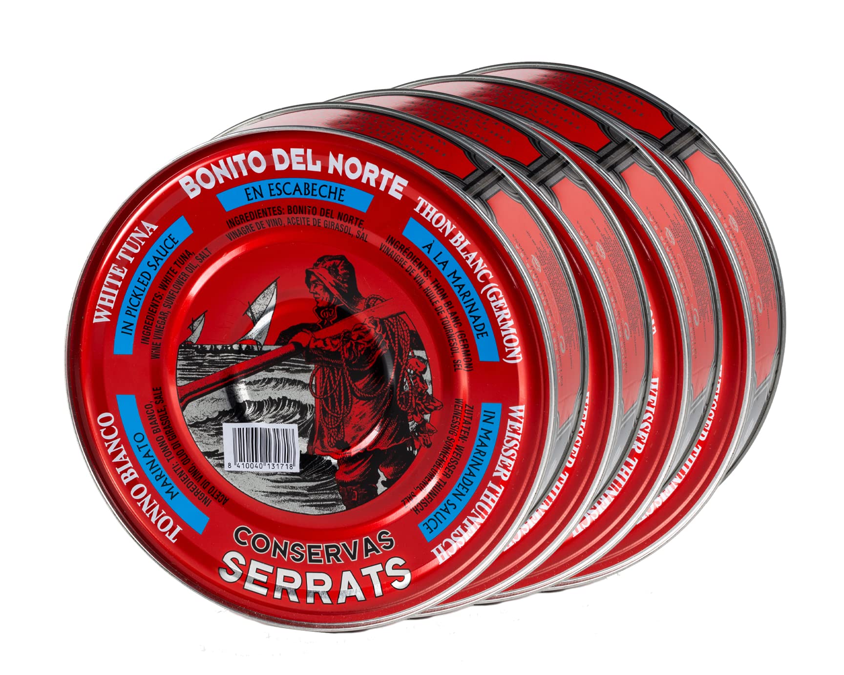 4 Einheiten - SERRATS - Weißer Thun in marinaden sauce 1800g