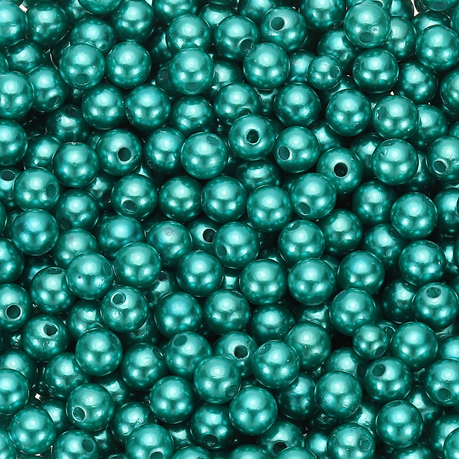 PATIKIL 8mm Round Shiny Pearl Beads, 980 Pcs Faux Pearls Loose Beads with Hole for Cosmetic Boxes DIY Parts Jewelry Making Wedding Birthday Party Home Decorating, Sky Blue