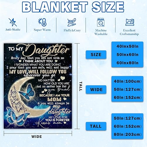 Miniatura 6 de Regalos para hija de mamá, manta de mamá a hija para sofá, regalos de cumpleaños para hijas, regalos de graduación del día de San Valentín para