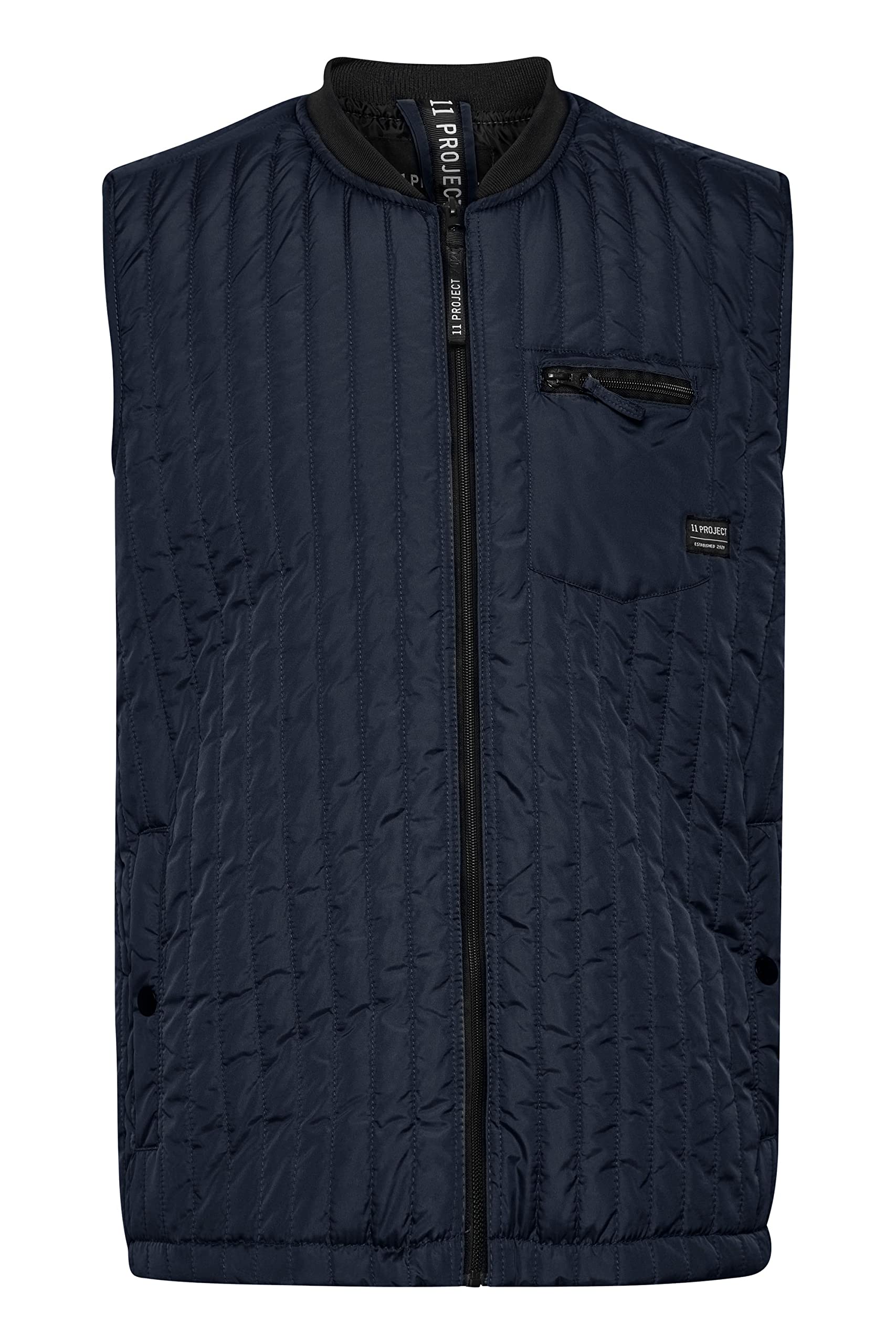 11 Project PRArne Herren Weste Steppweste Outdoor Weste leicht gefüttert mit RIPP-Kragen Regular Fit