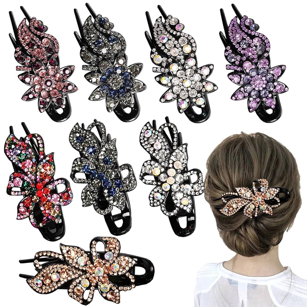 Amazon.com : JINBUYAO Hair Clip, 8 Pieces Sparkling