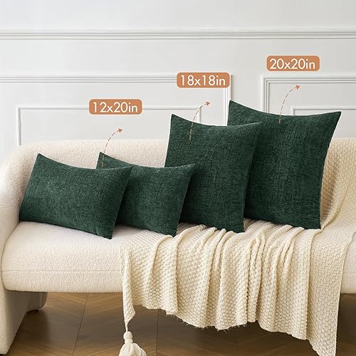 Miniatura 4 de MIULEE Paquete de 2 fundas de almohada de felpilla suave de 12 x 20 pulgadas, color verde primavera, para sofá, sala de estar, sofá, fundas teñidas