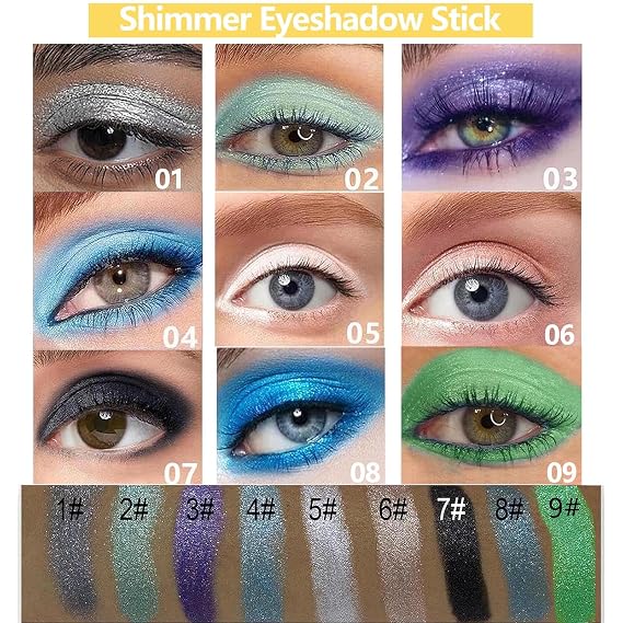 White Eyeshadow Stick, Blendable Creamy eyeshadow Eye Brightener Stick, Waterproof Eyeshadow Pencil Long Lasting Crayon, Smooth Shimmer Eye Shadow Highlighter Eye Liner Makeup.#5 white shimmer