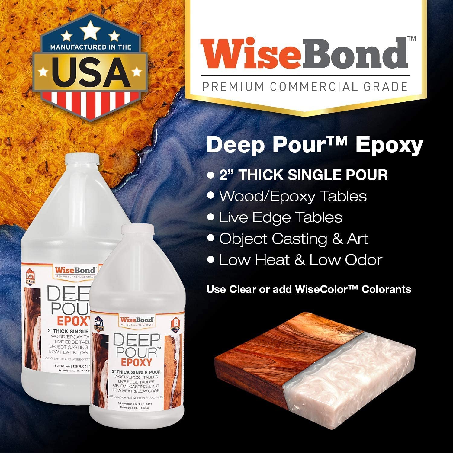 Buy Wisebond 3Gallon Deep Pour Epoxy Resin Kit is Super Clear Epoxy