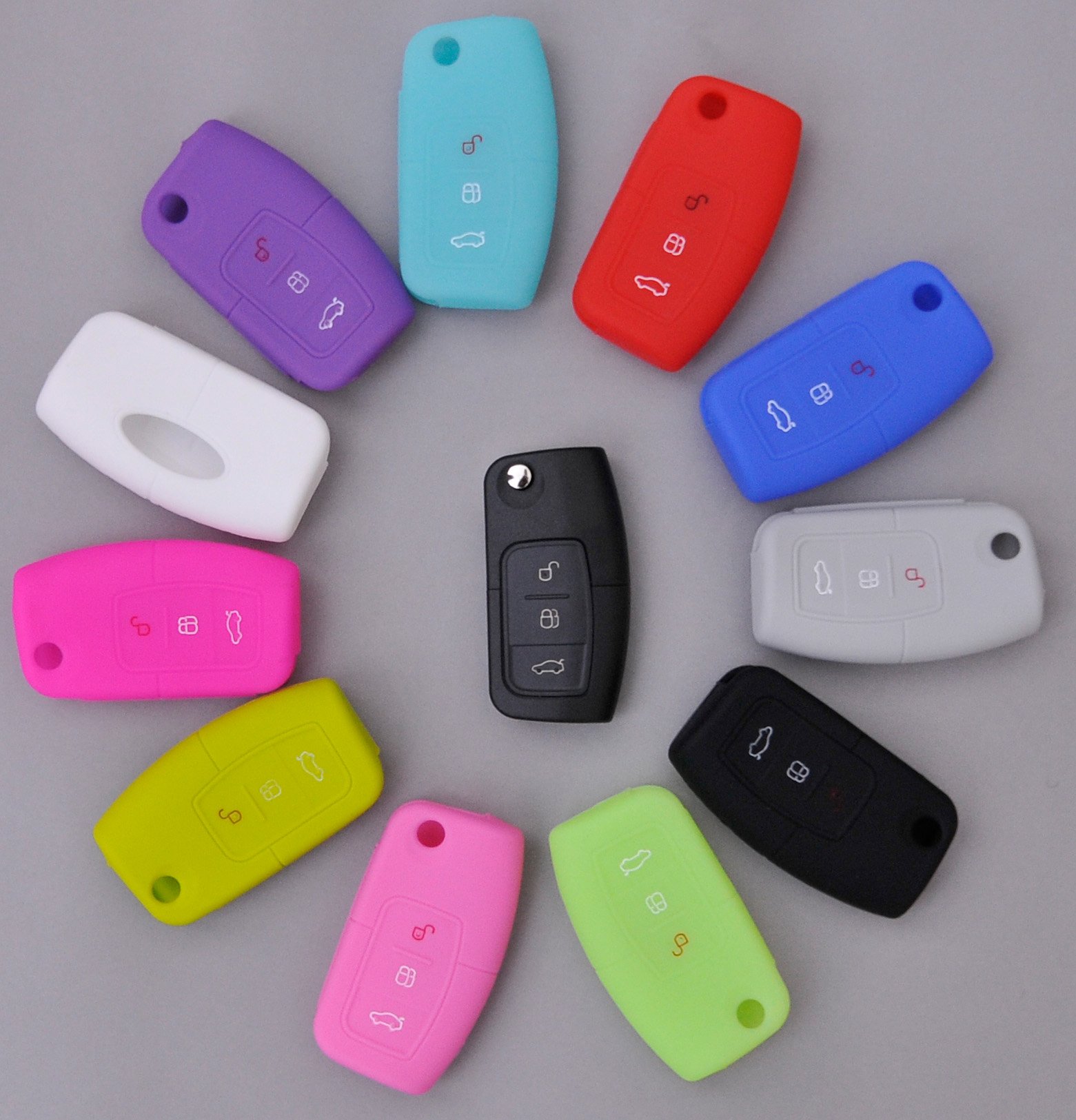Custodia per chiave auto in Silicone Shell per Ford Kuga Focus Mk3 Mk4 Mondeo Fiesta Tanium Ecosport Trans MK8 Cover accessori  34